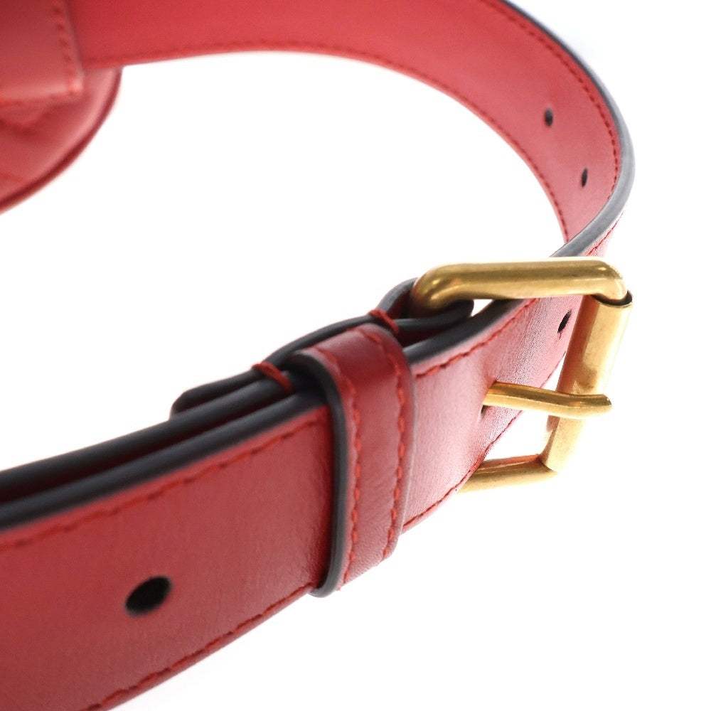 GUCCI(グッチ) GGマーモント キルティングレザー ベルトバッグ ウエストバッグ レッド レザー ゴールド金具 ボディバッグ 476434