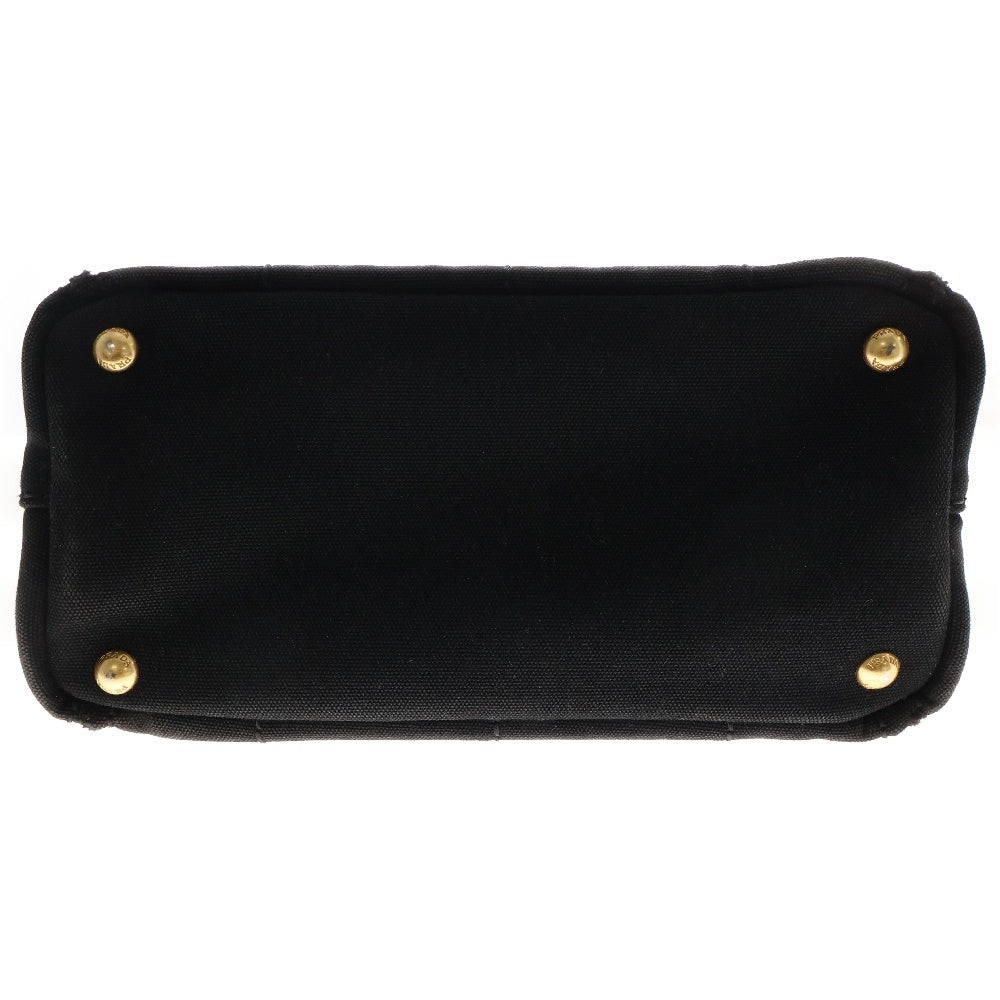 PRADA(プラダ) カナパ ミニ ハンドバッグ ブラック キャンバス トライアングルロゴ