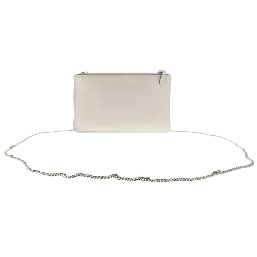 PRADA(プラダ) ロゴ ポシェット チェーン ショルダーバック 斜め掛けバッグ ホワイト レザー 1DH016