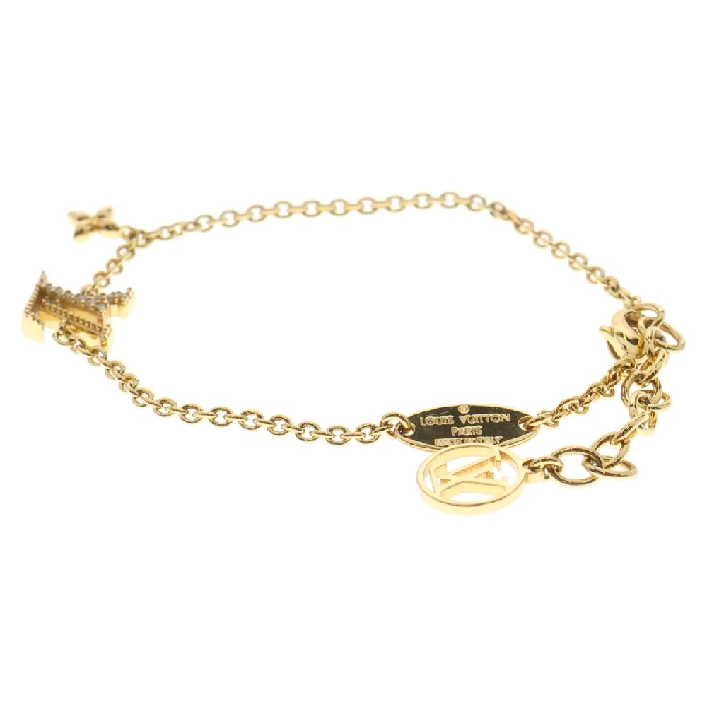 LOUIS VUITTON(ルイヴィトン) ブレスレット LVアイコニック ゴールド ラインストーン GP M00587