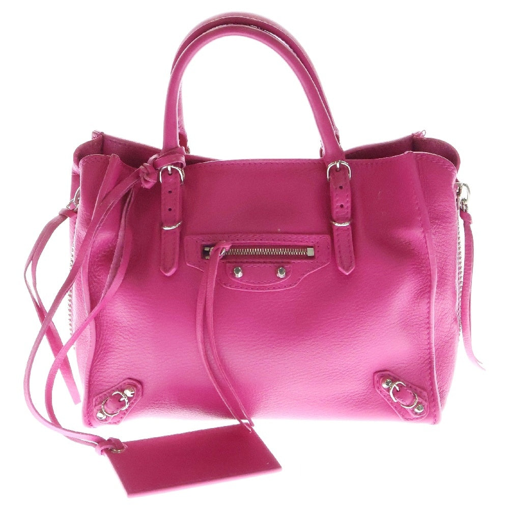 BALENCIAGA(バレンシアガ) ペーパー ミニ ハンドバッグ 2wayバッグ ショルダーバッグ ピンク レザー 357333