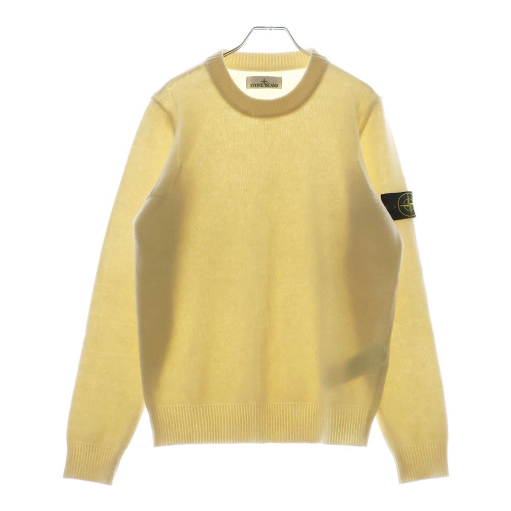 STONE ISLAND(ストーンアイランド) 23AW ロゴワッペン クルーネック ウールニットセーター ホワイト 7915508A3