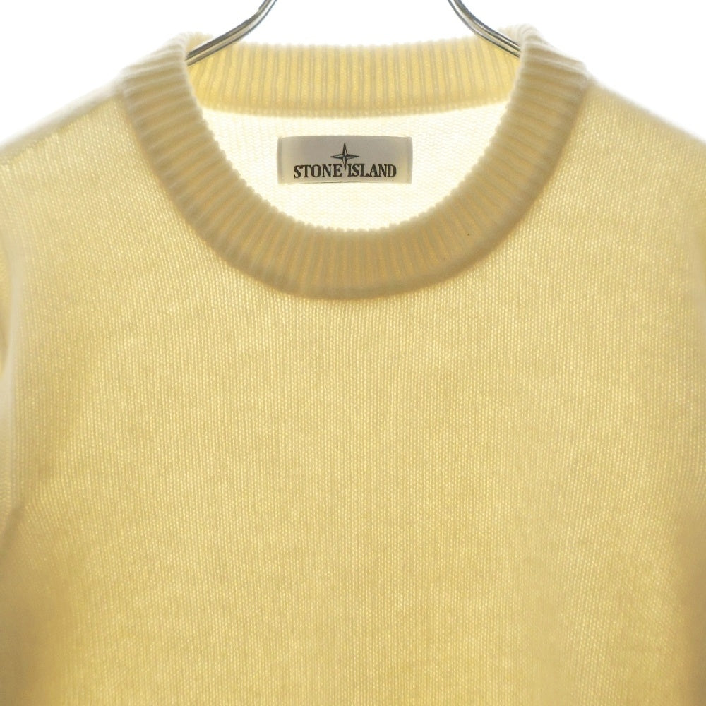 STONE ISLAND(ストーンアイランド) 23AW ロゴワッペン クルーネック ウールニットセーター ホワイト 7915508A3