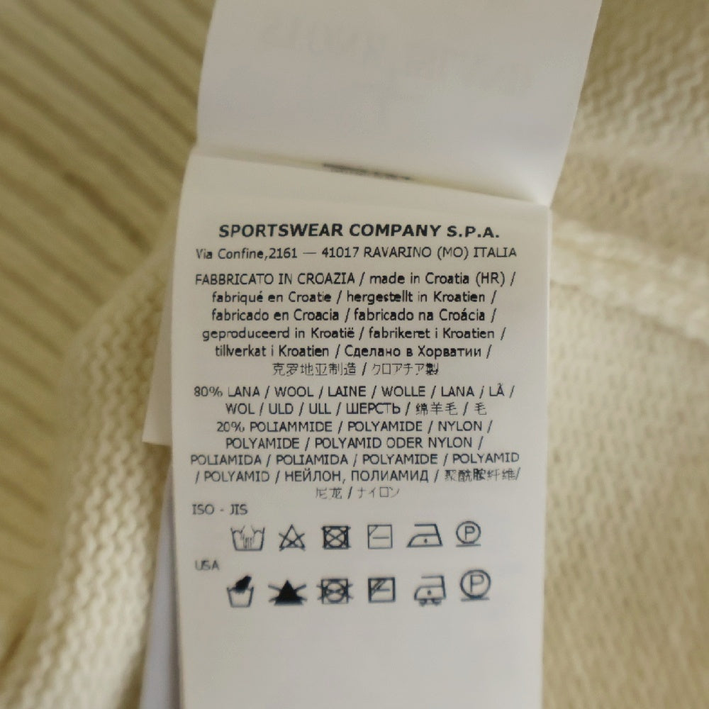 STONE ISLAND(ストーンアイランド) 23AW ロゴワッペン クルーネック ウールニットセーター ホワイト 7915508A3