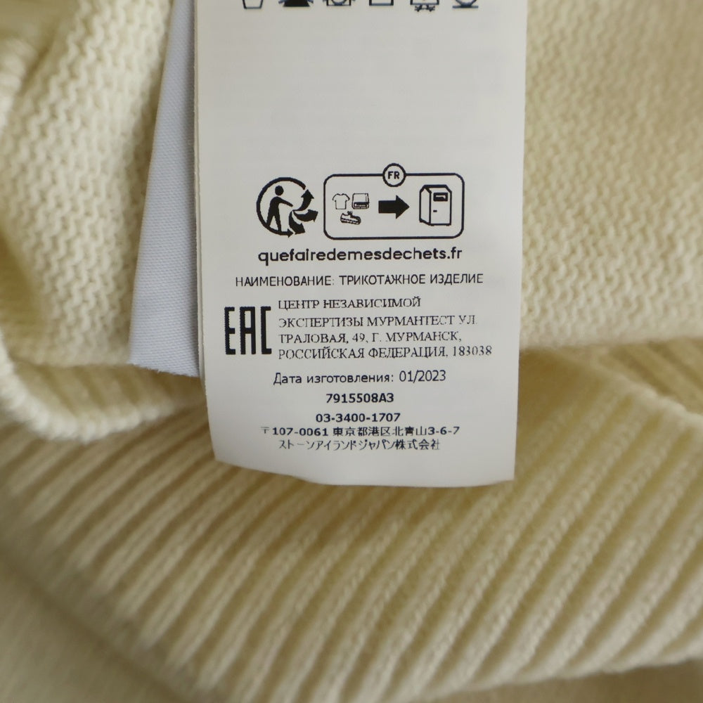 STONE ISLAND(ストーンアイランド) 23AW ロゴワッペン クルーネック ウールニットセーター ホワイト 7915508A3