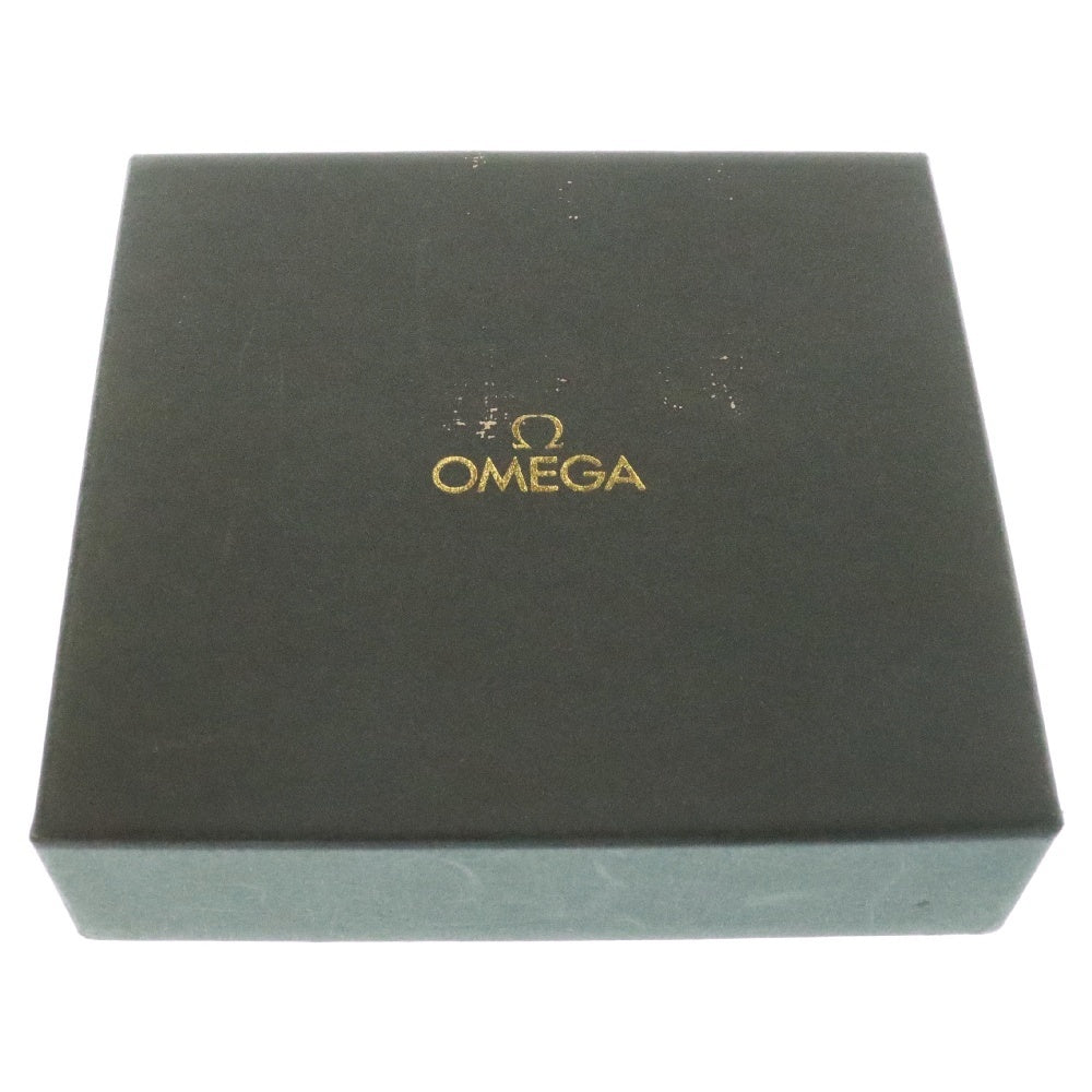 OMEGA(オメガ) ロゴ 二つ折りがま口財布 ブラウン レザー コンパクトウォレット