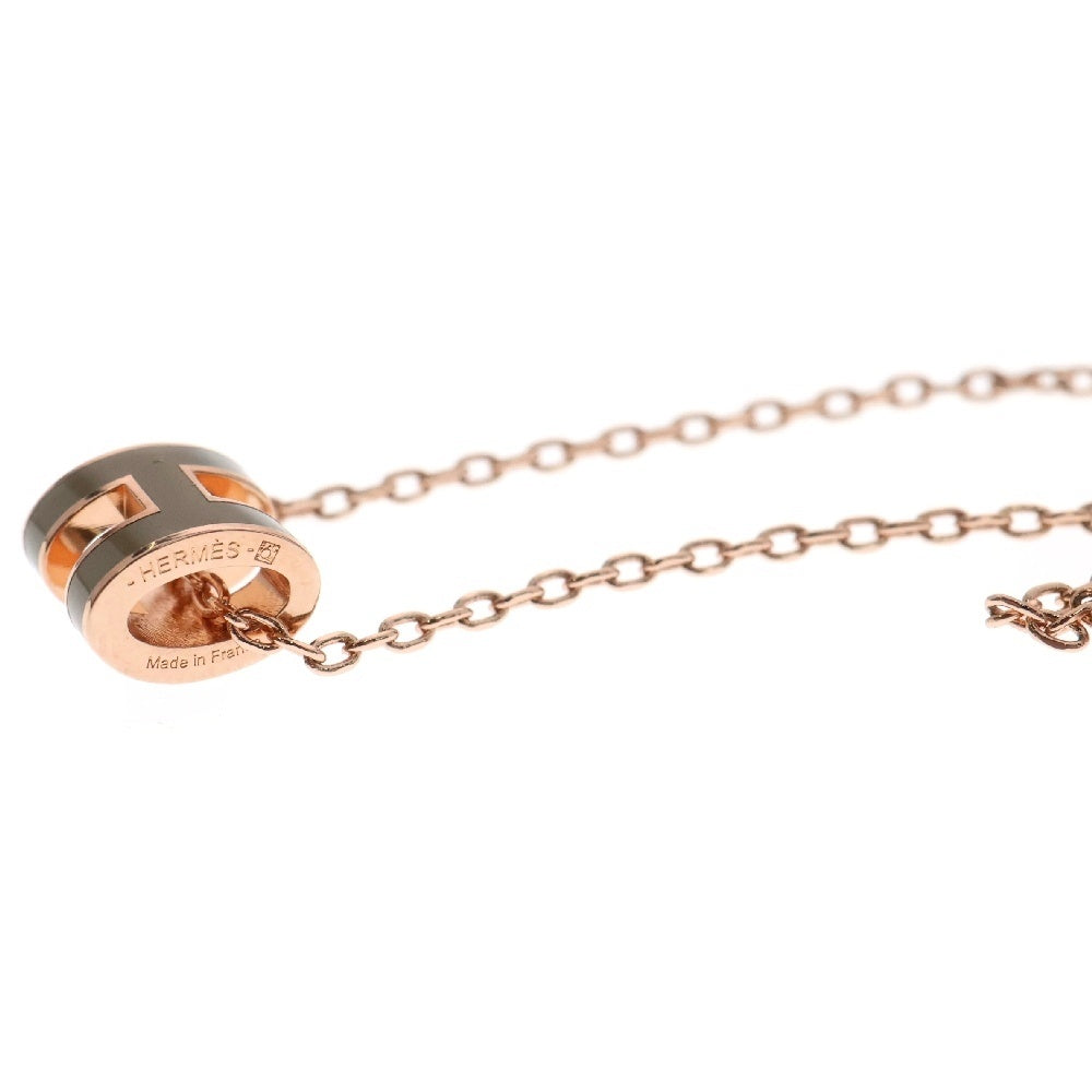 HERMES(エルメス) ポップアッシュ H ミニ ネックレス グレー×ピンクゴールド