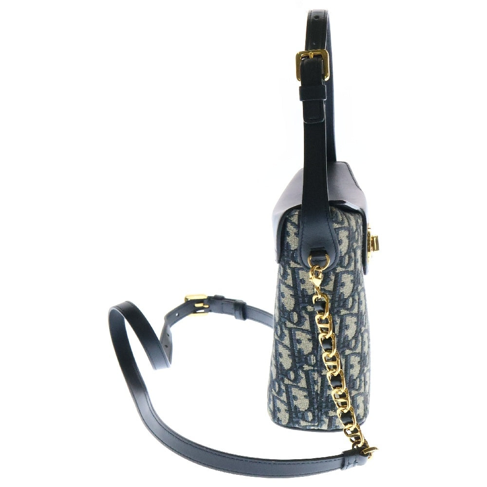 DIOR(ディオール) モンテーニュ アンバー ミニ オブリーク バケットバッグ ショルダーバッグ ネイビー GD金具 S2319UTZQ_M928