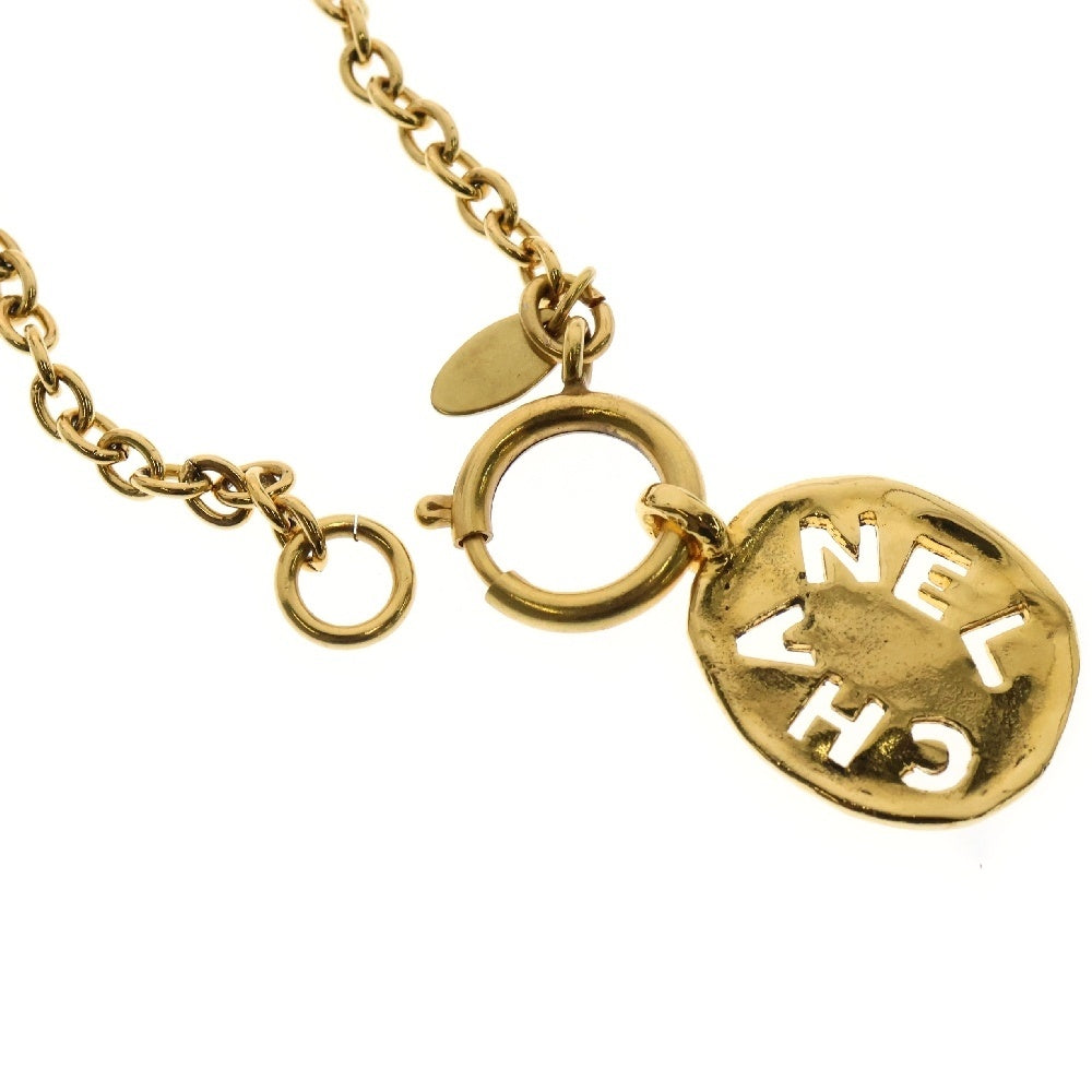 CHANEL(シャネル) ロゴプレート ネックレス ゴールド GP ヴィンテージ ペンダント