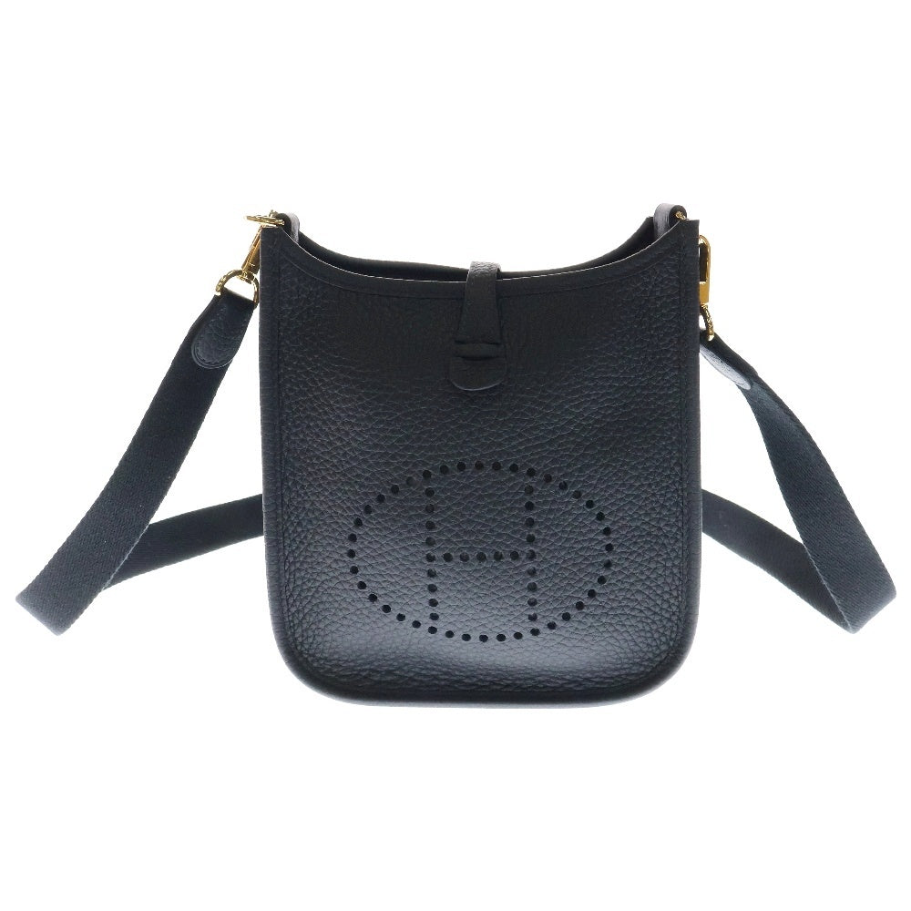HERMES(エルメス) エブリンTPM トリヨン ショルダーバッグ ブラック ゴールド金具 K刻印