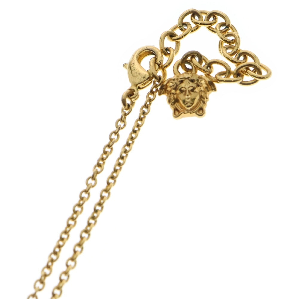 VERSACE(ヴェルサーチ) メドゥーサ コイン ロゴネックレス ゴールド×ブラック GP ペンダント