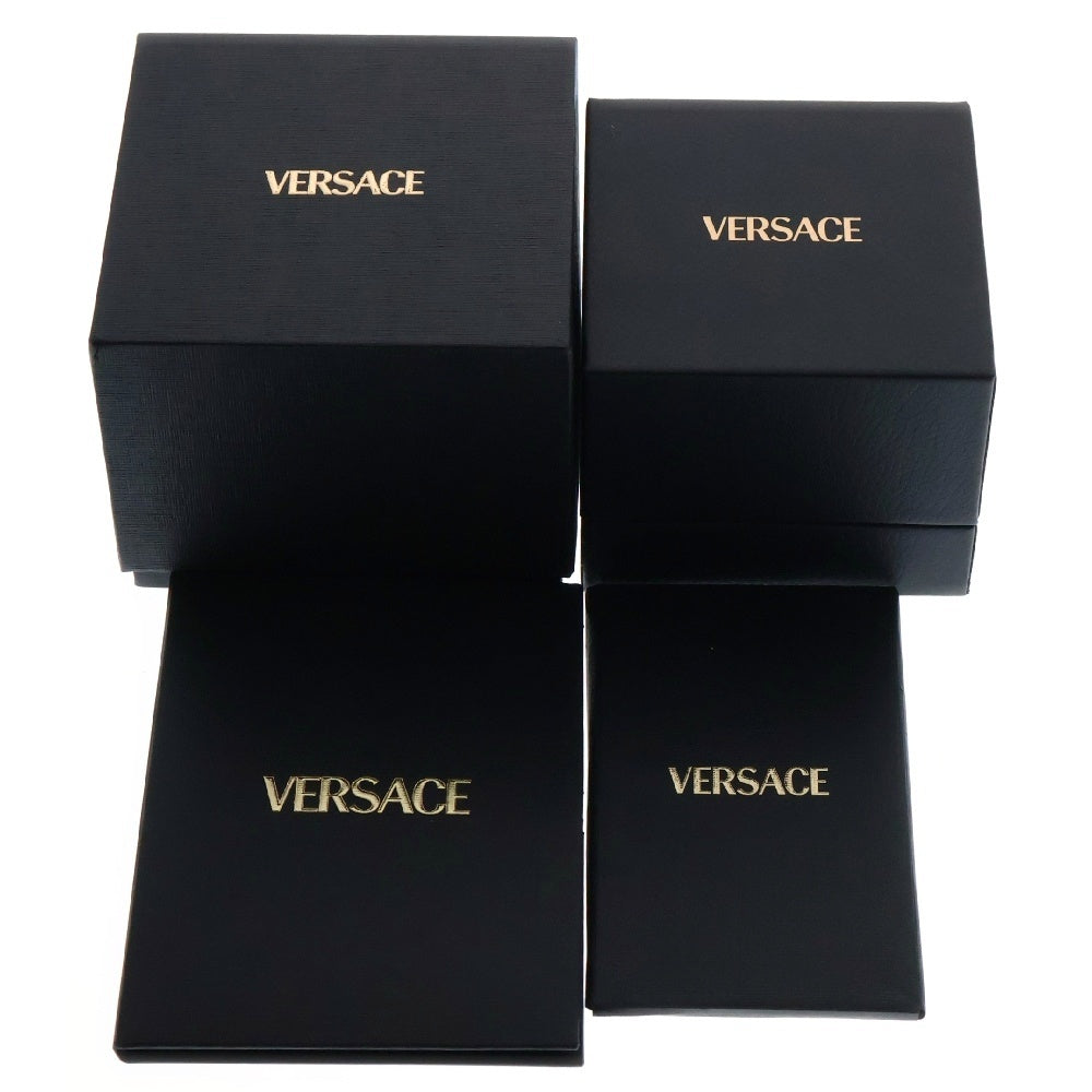VERSACE(ヴェルサーチ) メドゥーサ コイン ロゴネックレス ゴールド×ブラック GP ペンダント