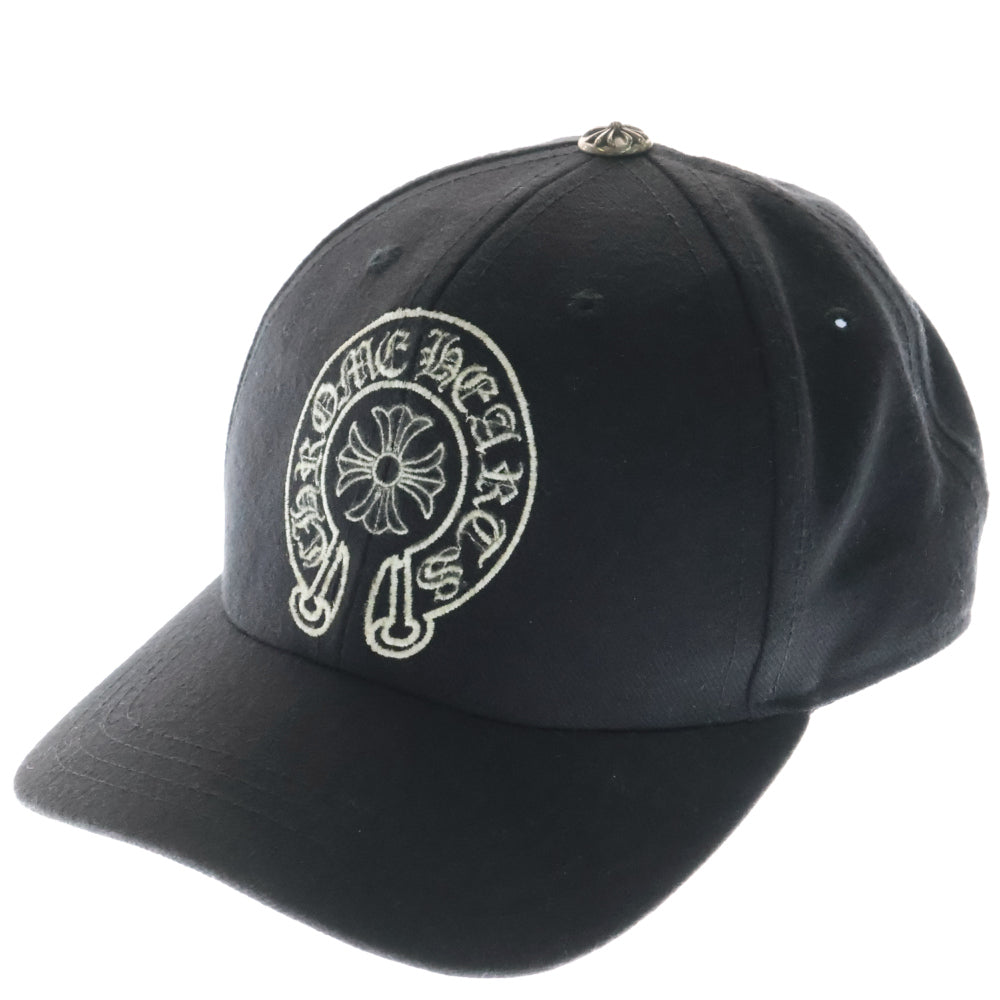 CHROME HEARTS(クロムハーツ) BASEBALL TRUCKER ラインストーン ベースボールトラッカー ホースシュー刺繍キャップ帽子 ブラック