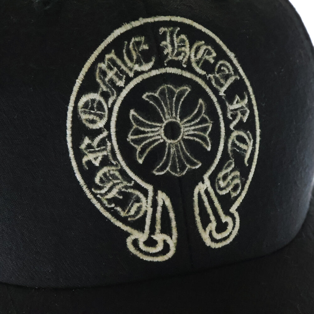 CHROME HEARTS(クロムハーツ) BASEBALL TRUCKER ラインストーン ベースボールトラッカー ホースシュー刺繍キャップ帽子 ブラック