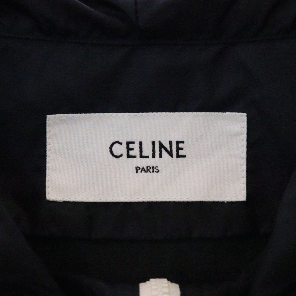 CELINE(セリーヌ) エディ期 ナイロン ロゴアノラックパーカー ブラック×ホワイト ポリエステル 46 2W531495M