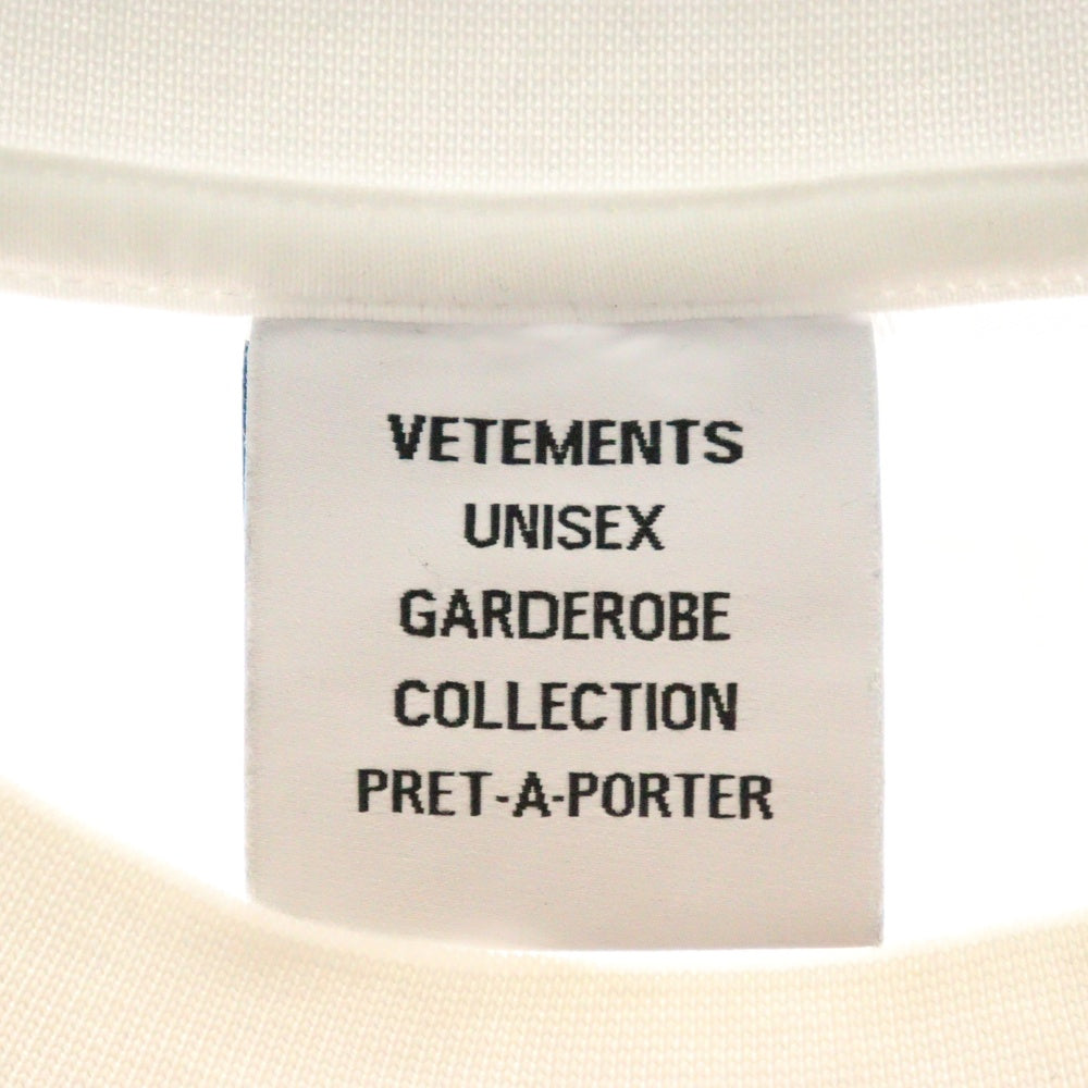 VETEMENTS(ヴェトモン) 21AW Hello My name is VETEMENTS T-shirt マイネームイズプリント半袖Tシャツ XSUE54TR240W ホワイト