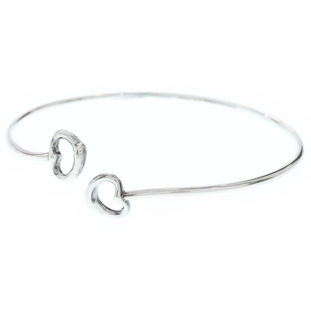 TIFFANY&Co(ティファニー) ダブルオープンハート バングル 950 ブレスレット シルバー 7.3g
