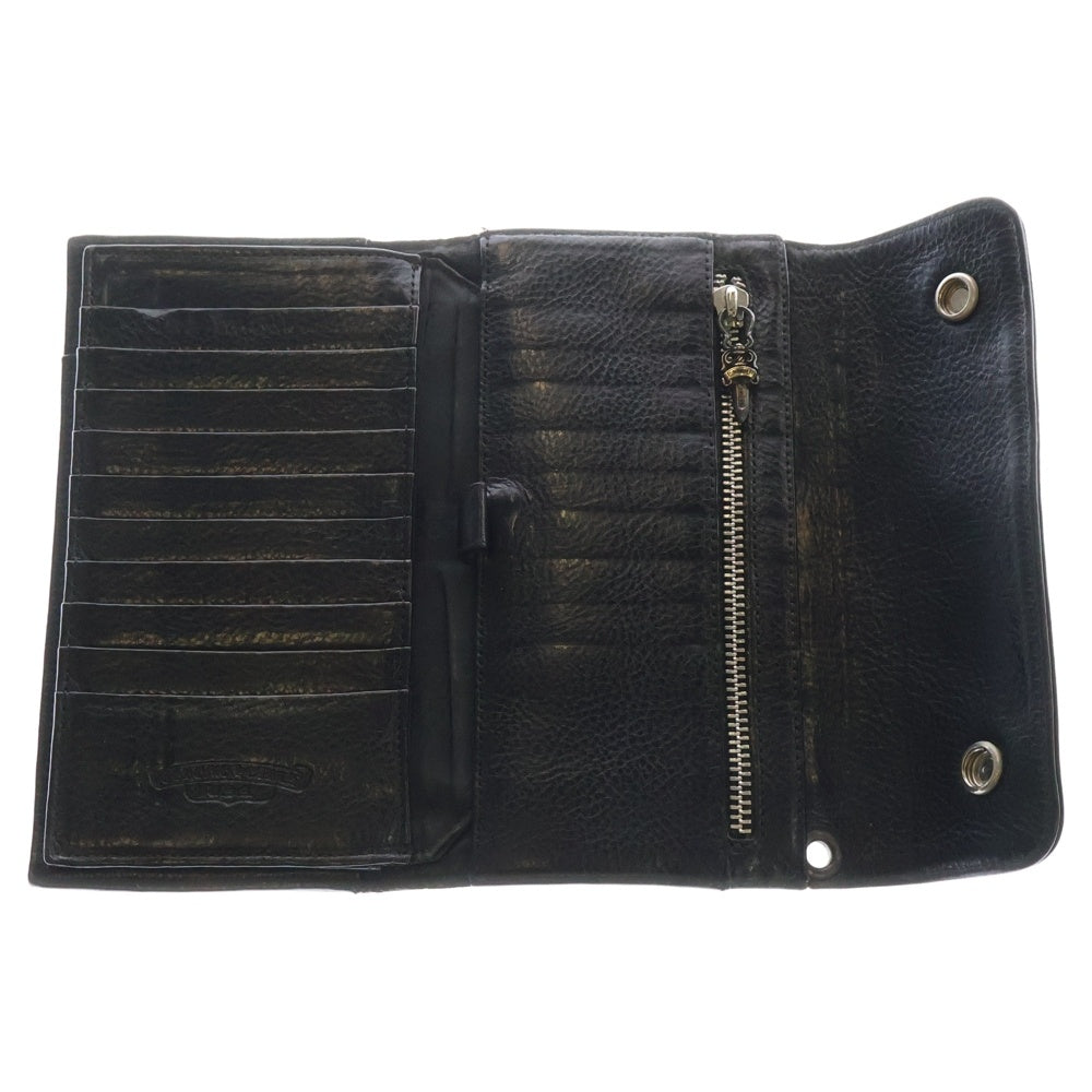 CHROME HEARTS(クロムハーツ) WAVE ウェーブ レザーウォレット 財布 ブラック BCA374