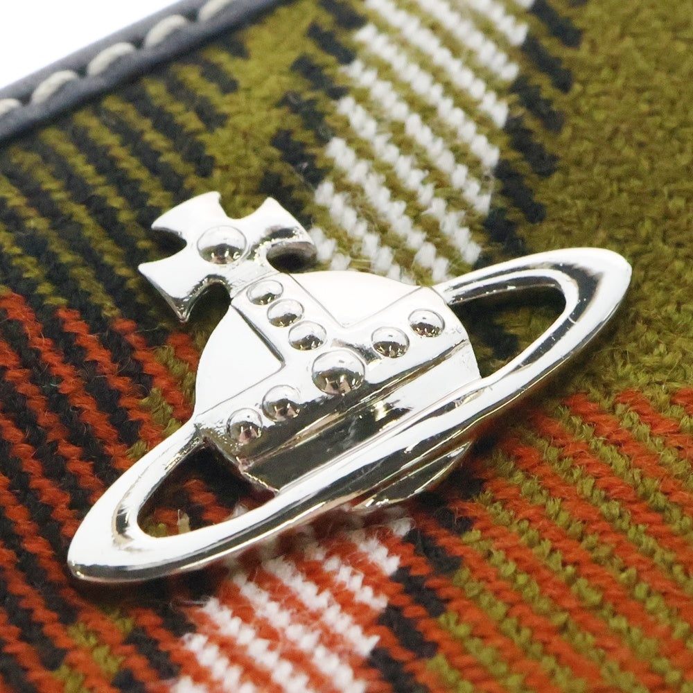 Vivienne Westwood(ヴィヴィアンウエストウッド) ラウンド ファスナー財布 タータンチェック マルチカラー ヴィーガンレザー