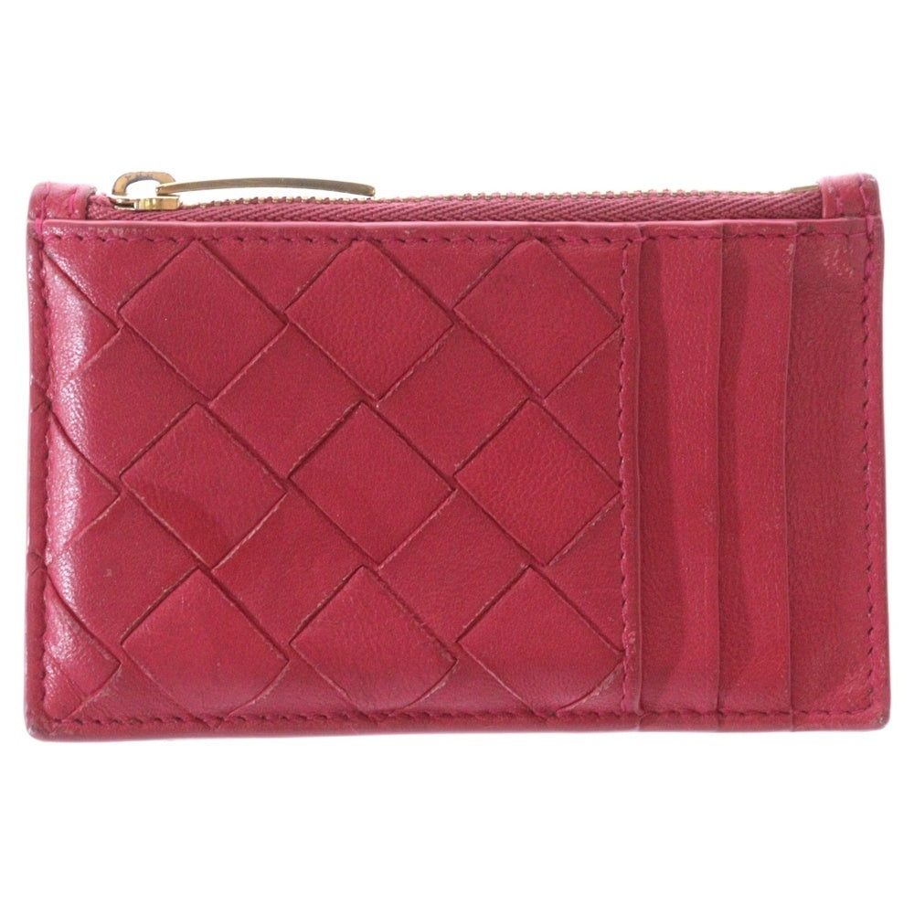 BOTTEGA VENETA(ボッテガヴェネタ) マキシイントレチャート レザー コインケース カードケース ピンク