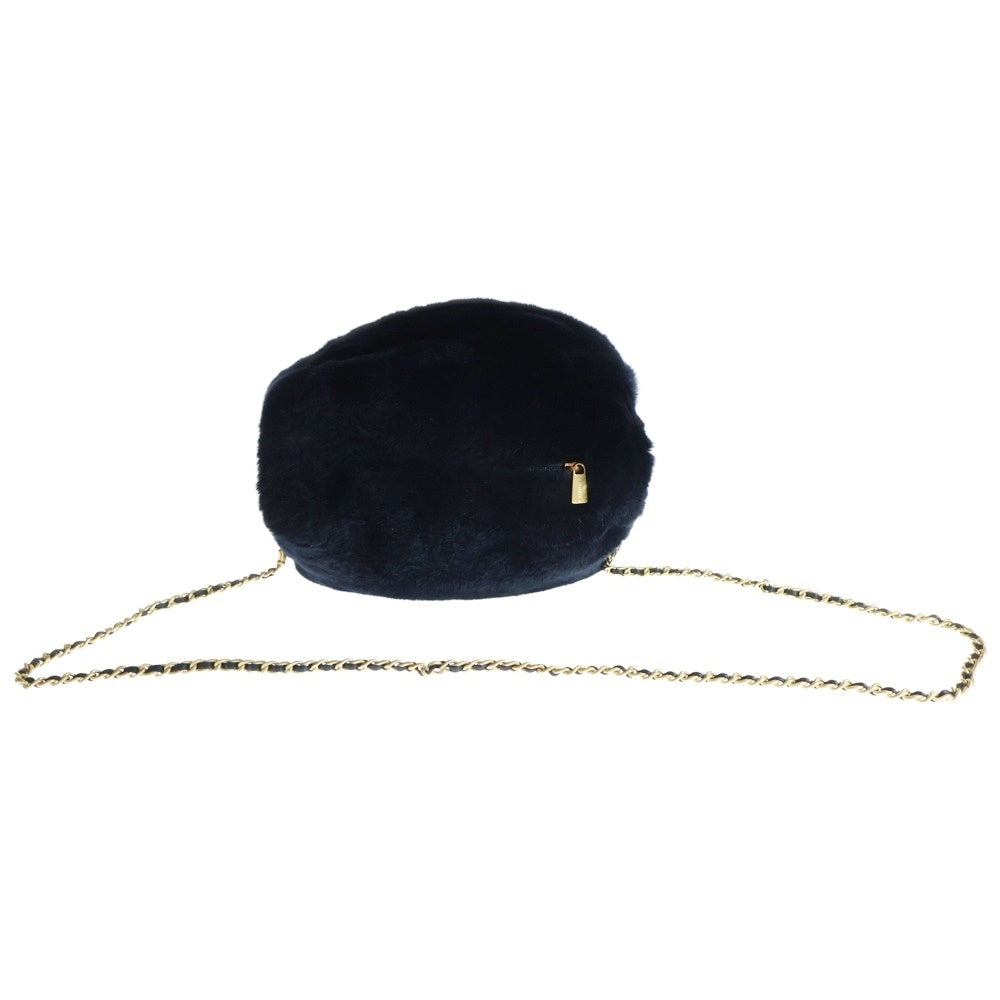 CHANEL(シャネル) ハンドマフ チェーンショルダーバッグ ゴールド金具 ブラック/ホワイト