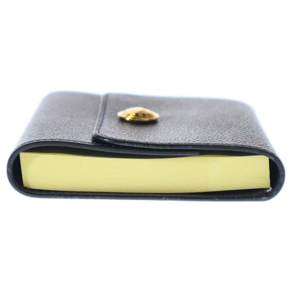 HERMES(エルメス) ポストイットケース ネイビー ゴールド金具
