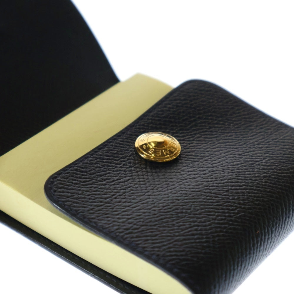 HERMES(エルメス) ポストイットケース ネイビー ゴールド金具