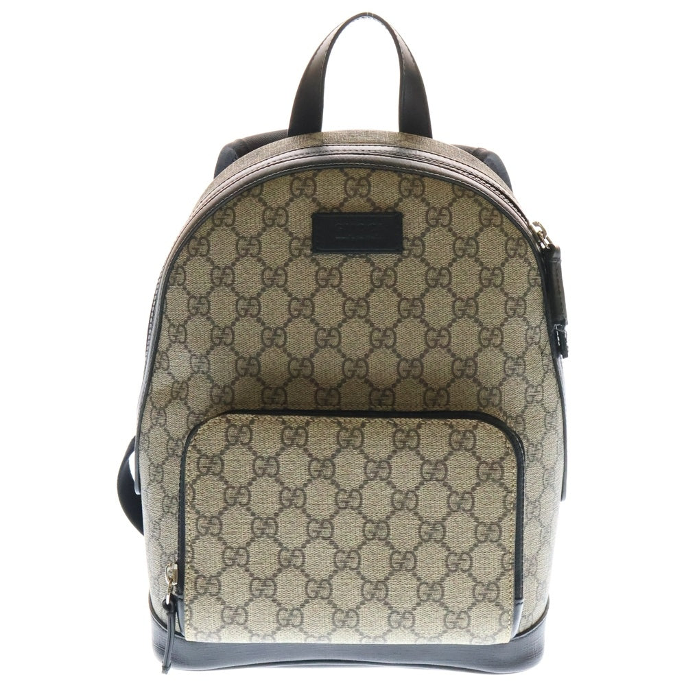 GUCCI(グッチ) GGスプリーム バックパック キャンバス×レザー ブラック×ベージュ 429020