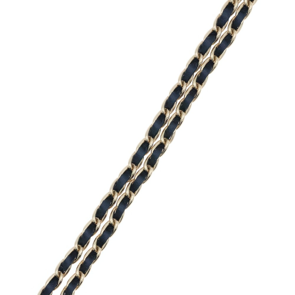 CHANEL(シャネル) ココマーク リボン チェーンネックレス GP ゴールド×ブラック P22A AB8741 アクセサリー
