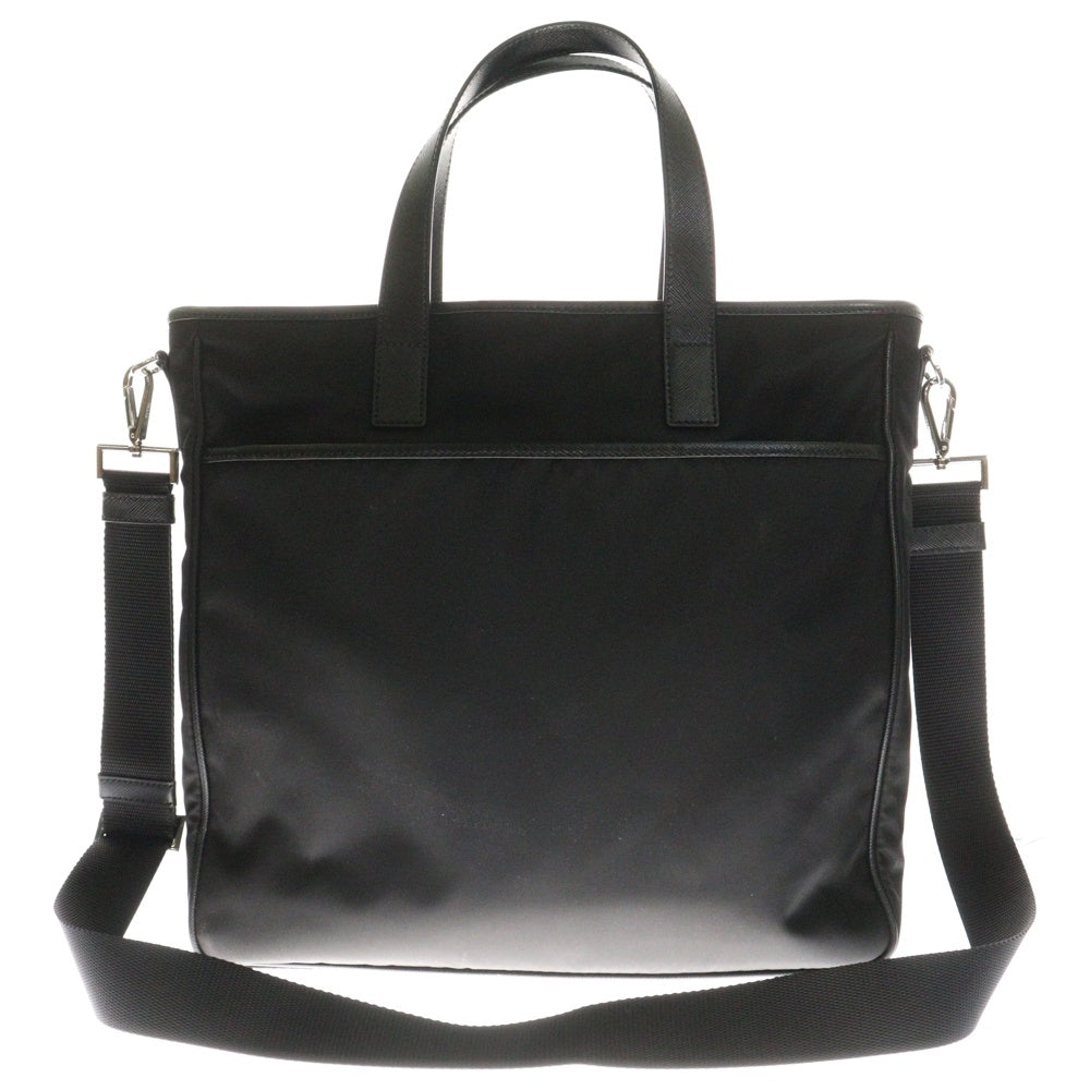 PRADA(プラダ) 2WAYバッグ ハンドバック トートバッグ ショルダーバッグ ブラック シルバー金具 テスート レザー 2VG032