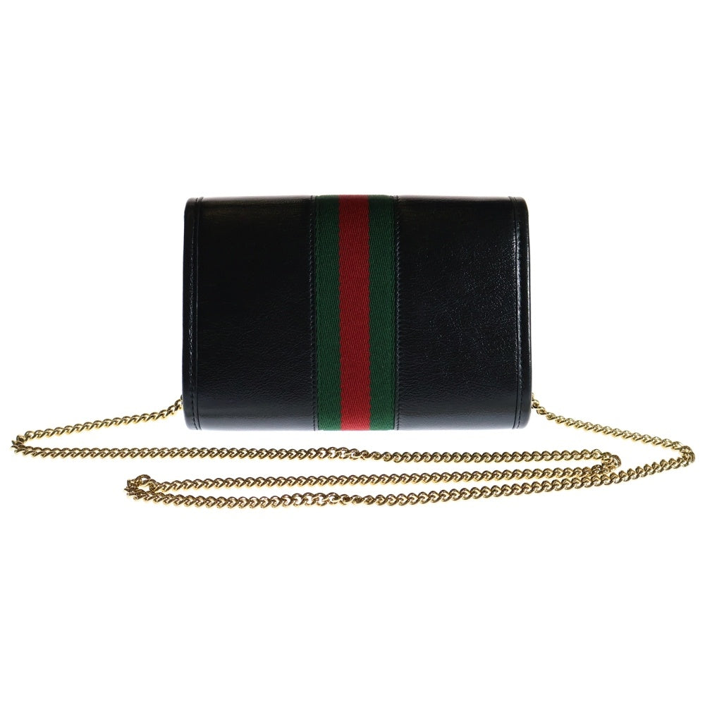 GUCCI(グッチ) ラジャ オフィディア チェーンショルダーバッグ タイガーモチーフ ブラック レザー ゴールド金具 573797