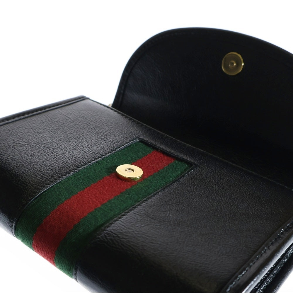 GUCCI(グッチ) ラジャ オフィディア チェーンショルダーバッグ タイガーモチーフ ブラック レザー ゴールド金具 573797