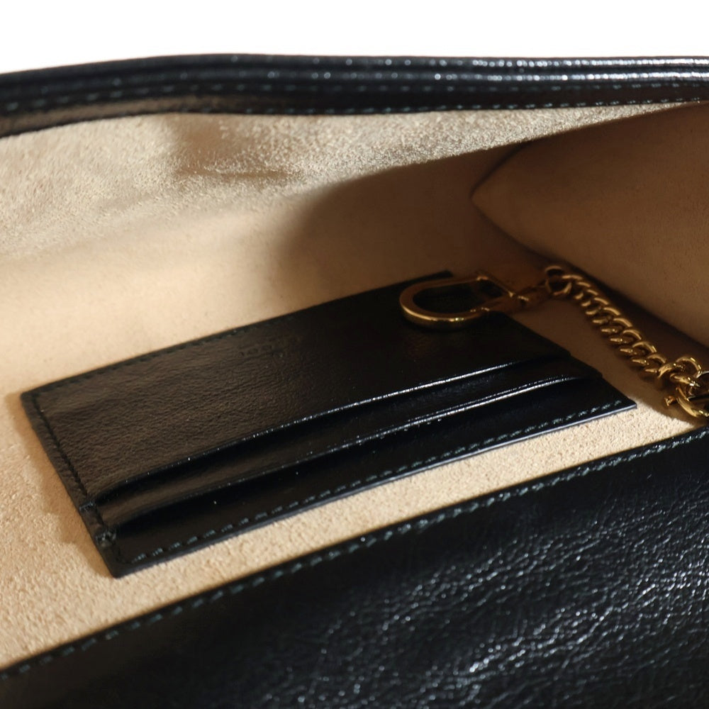 GUCCI(グッチ) ラジャ オフィディア チェーンショルダーバッグ タイガーモチーフ ブラック レザー ゴールド金具 573797