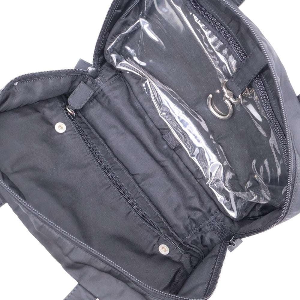 PRADA(プラダ) ハンドバッグ ミニトートバッグ メイクバッグ ブラック シルバー金具 トライアングルロゴプレート テスート
