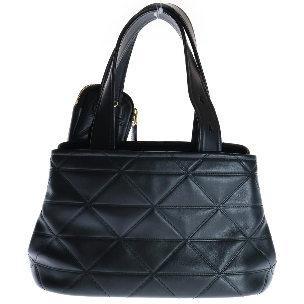 PRADA(プラダ) キルティング 2WAYハンドバッグ ショルダーバッグ ブラック ゴールド金具 トライアングルロゴプレート レザー 1BG548