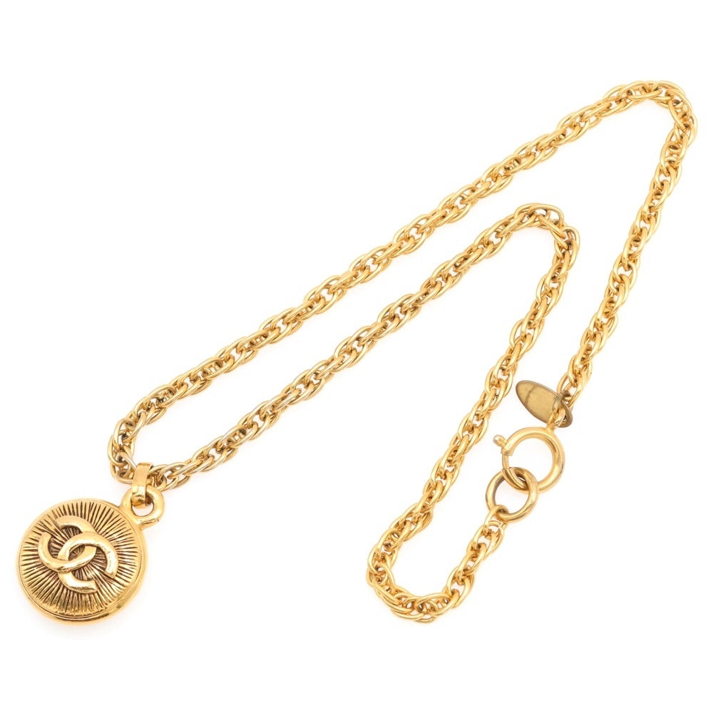 CHANEL(シャネル) ココマーク ロゴ ペンダントトップ チェーンネックレス ゴールド