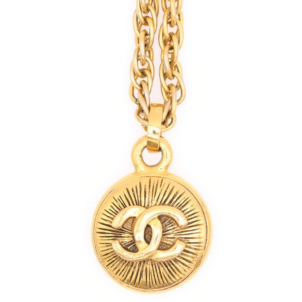CHANEL(シャネル) ココマーク ロゴ ペンダントトップ チェーンネックレス ゴールド