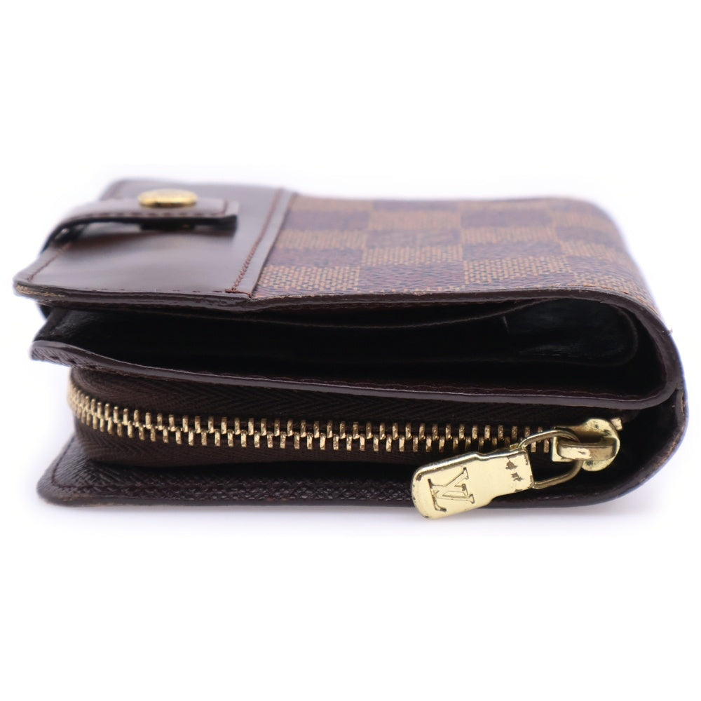 LOUIS VUITTON(ルイヴィトン) コンパクトジップ ダミエ エベヌ PVC レザー ウォレット 二つ折り財布 ブラウン N61668 CA0011