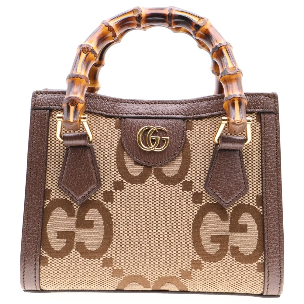 GUCCI(グッチ) ダイアナジャンボGG 2WAY ハンドバッグ ショルダーバッグ キャンバス×レザー 655661