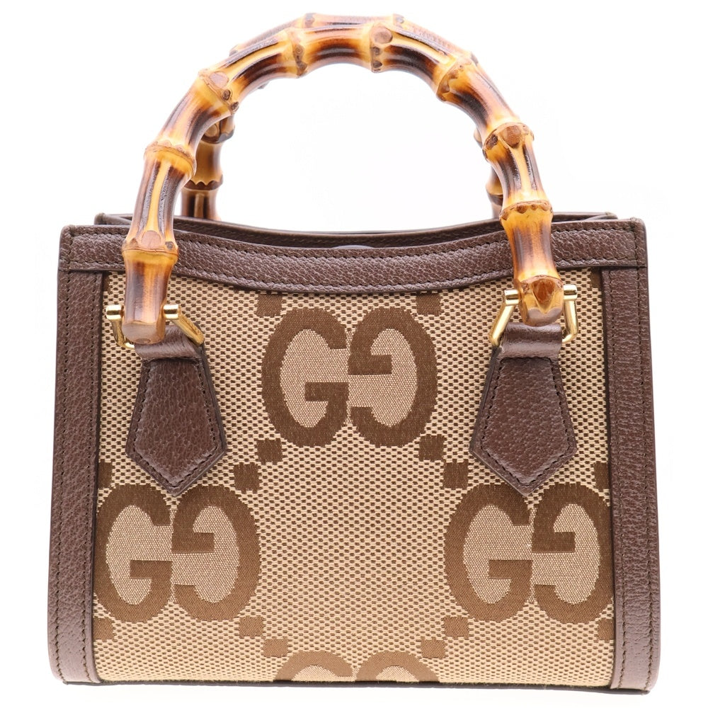 GUCCI(グッチ) ダイアナジャンボGG 2WAY ハンドバッグ ショルダーバッグ キャンバス×レザー 655661