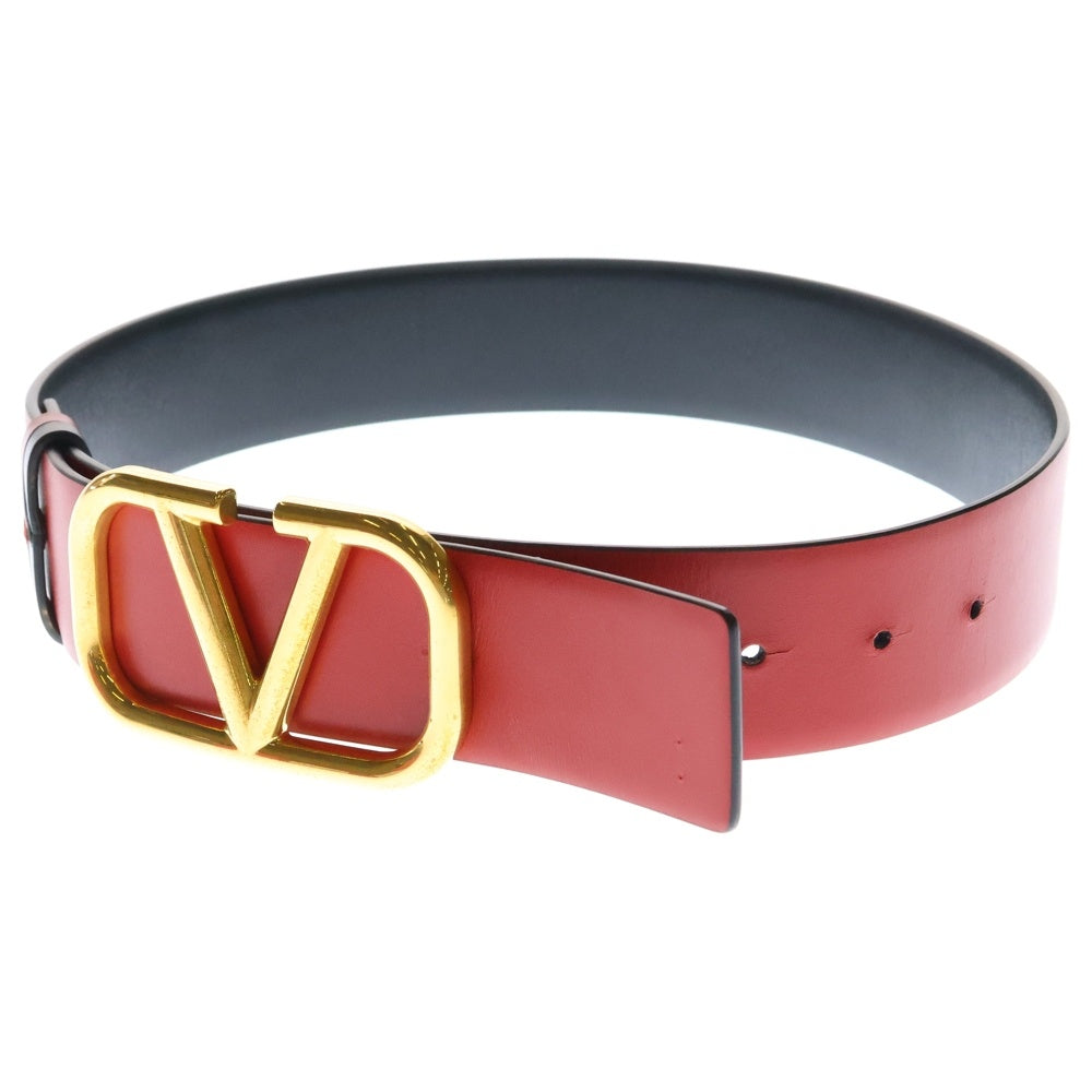 VALENTINO(ヴァレンティノ) カジュアルベルト リバーシブル ブラック×レッド ゴールド金具 レザー ZW2T0S11ZFR