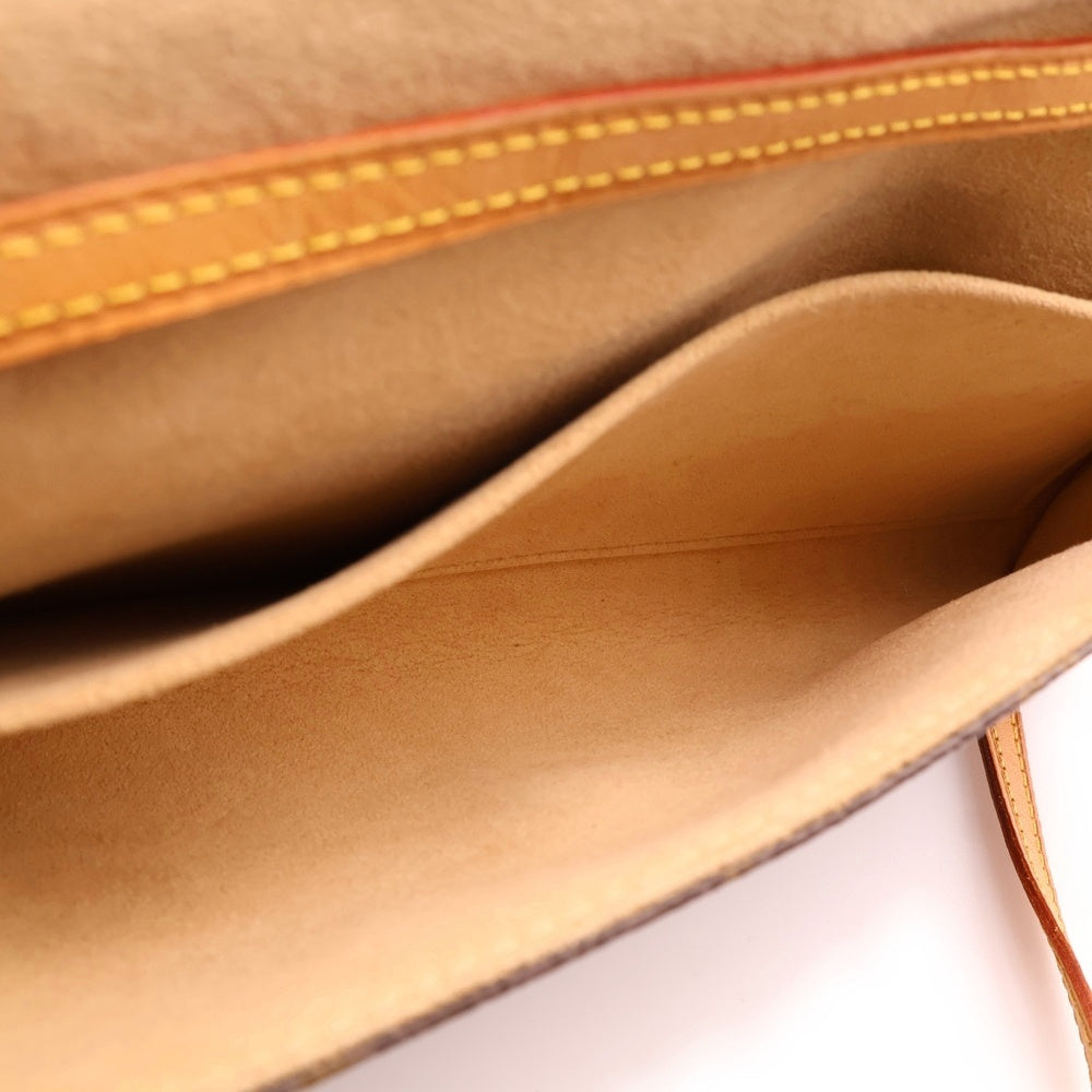 LOUIS VUITTON(ルイヴィトン) モノグラム ポシェットツインGM レザーショルダーバッグ ブラウン レディース M51852