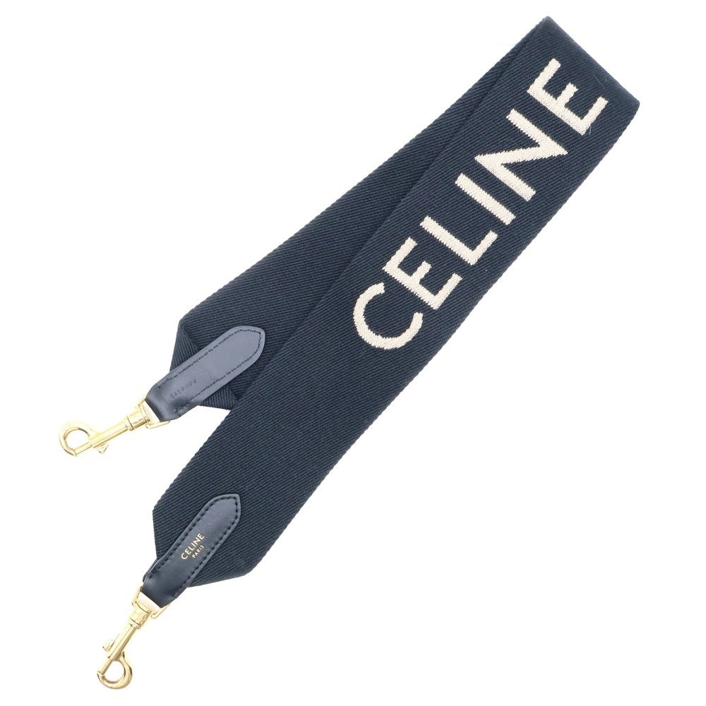 CELINE(セリーヌ) ジャカード ロゴ ウール レザー ショルダーストラップ ブラック 49S012AEP.38AW