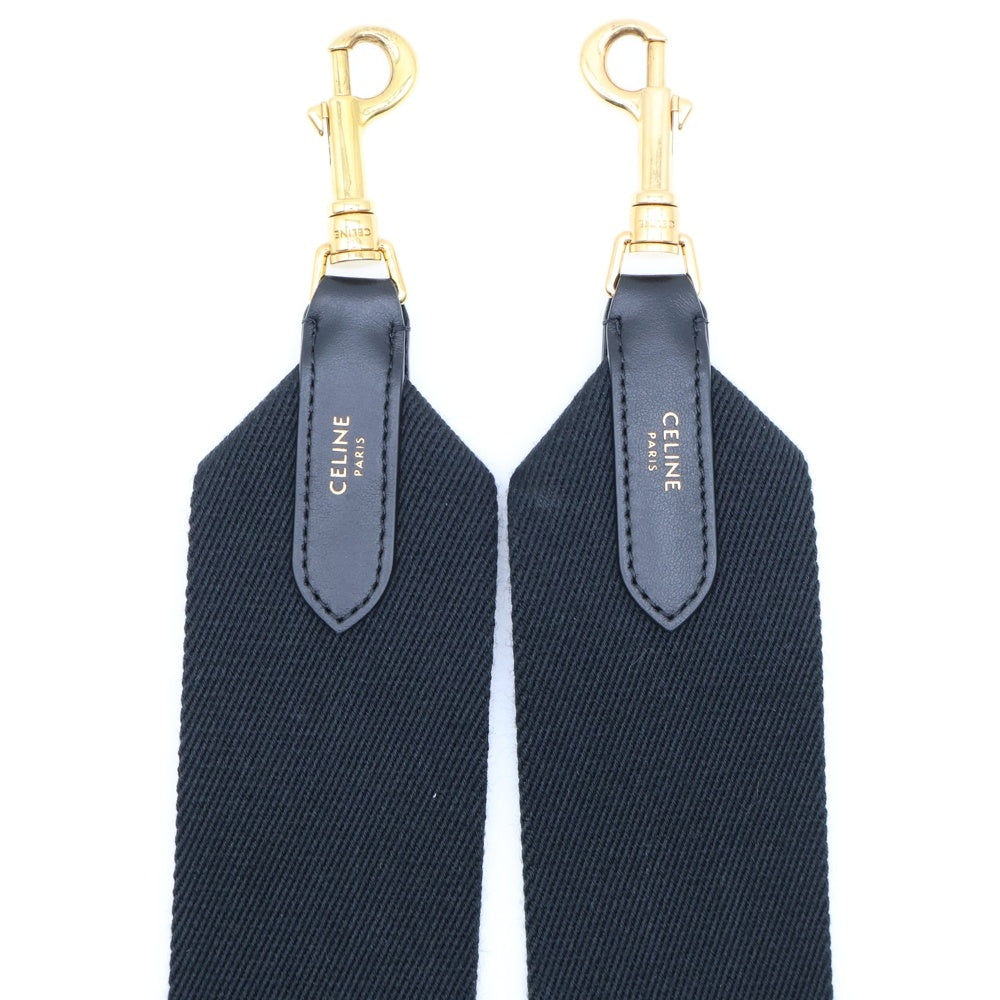 CELINE(セリーヌ) ジャカード ロゴ ウール レザー ショルダーストラップ ブラック 49S012AEP.38AW