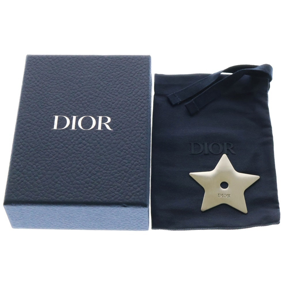 Christian Dior(クリスチャンディオール) バーティカル カードケース ウォレット 二つ折り財布 名刺入れ ブラック シルバー金具 レザー
