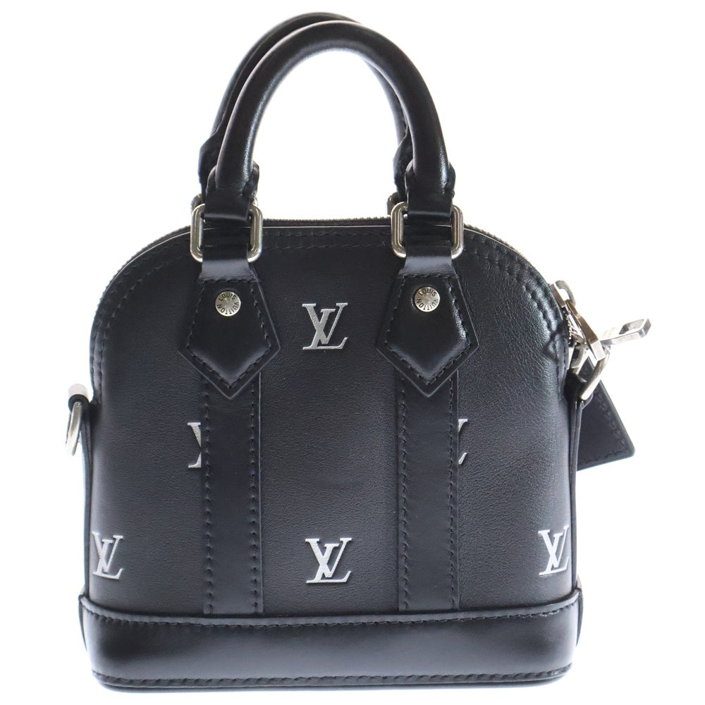LOUIS VUITTON(ルイヴィトン) ナノアルマ 2WAY ハンドバッグ ショルダーバッグ ブラック レザー M83184 ICタイプ