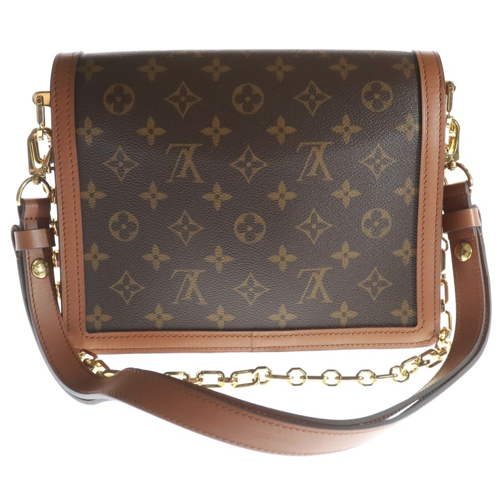 LOUIS VUITTON(ルイヴィトン) ドーフィーヌMM モノグラム リバース PVC レザー 2WAY チェーン ハンド ショルダーバッグ ゴールド金具 ブラウン M44391