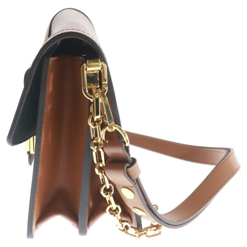 LOUIS VUITTON(ルイヴィトン) ドーフィーヌMM モノグラム リバース PVC レザー 2WAY チェーン ハンド ショルダーバッグ ゴールド金具 ブラウン M44391