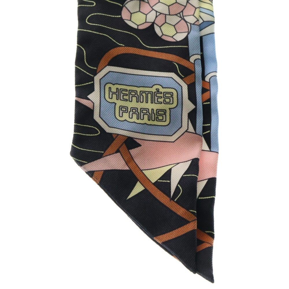 HERMES(エルメス) 22AW ツイリー オデッセイ スカーフ ブラック×ブルー シルク