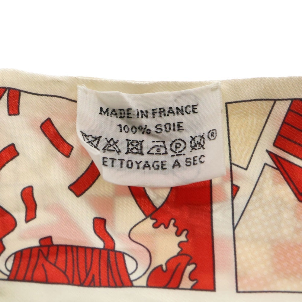 HERMES(エルメス) 23SS エルメス ファクトリー ツイリー スカーフ シルク レッド×オレンジ マルチカラー